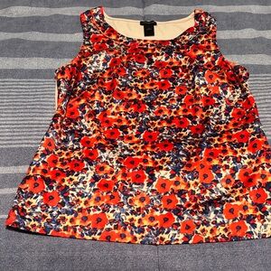 Ann Taylor Multicolor Floral Sleeveless Blouse